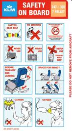 Safetycard KLM Boeing 747-300 7 Pallet, Verzamelen, Ophalen of Verzenden, Gebruikt, Kaart, Foto of Prent