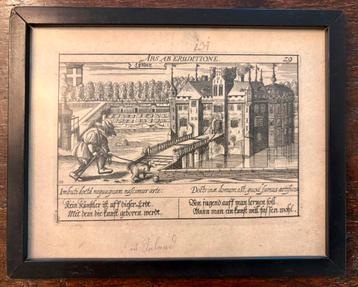 Gravure met Latijnse/Duitse inscriptie – kunst en onderwijs beschikbaar voor biedingen