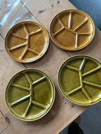 Vintage Gien France Verdeel Borden - Set van 4, Gebruikt, Ophalen of Verzenden, Bord(en), Overige stijlen