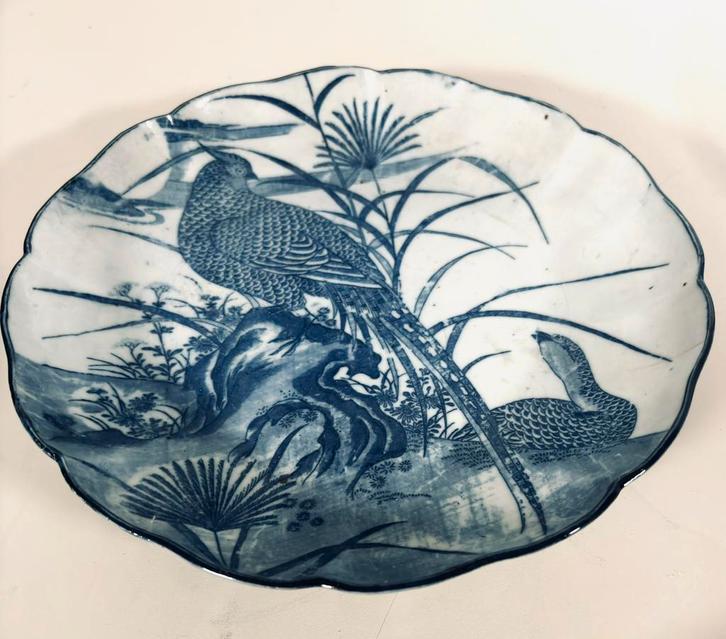 Antiek Japans blauw wit porselein wandbord, Antiek en Kunst, Antiek | Wandborden en Tegels, Ophalen of Verzenden