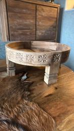 Landelijk stoer Teak Plateau doorsnee 45 cm, Ophalen of Verzenden, Zo goed als nieuw