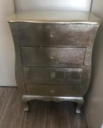 Zilverkleurig kastje, Huis en Inrichting, Kasten | Ladekasten, Ophalen, Gebruikt, 50 tot 100 cm, 3 of 4 laden