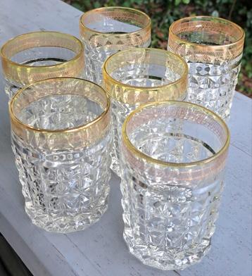 Whiskey limoncello water Italiaanse vintage glazen 6x zgan beschikbaar voor biedingen
