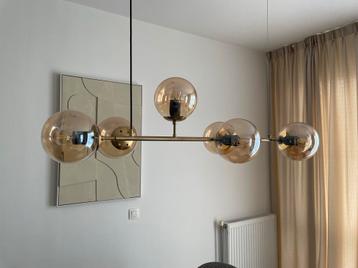 Design Hanglamp & Plafondlamp Set Amber Glas Bollen beschikbaar voor biedingen