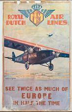 Oude KLM Poster, Ophalen, Deurposter of groter, Reclame, Rechthoekig Staand