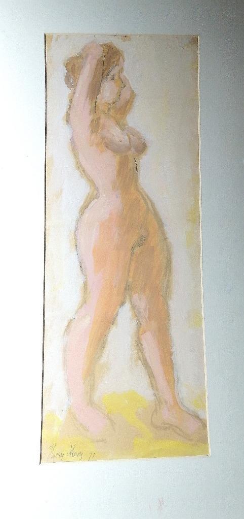 Harry Maas ;; Naakt model ; pastel 20 x 50 in pp 30 x 60 cm, Antiek en Kunst, Kunst | Schilderijen | Modern, Verzenden