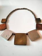 Geometrische halsketting. Koper + messing. Vintage, jaren 70, Ophalen of Verzenden, Gebruikt, Overige materialen