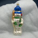 Vintage XXL Glazen Kerstornament Sneeuwpop Tsjechië  18cmh, Ophalen of Verzenden, Zo goed als nieuw