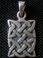 Zilveren 925 zilver kettinghanger keltische knoop rechthoek, Nieuw, Zilver, Zilver, Overige voorstellingen