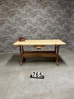 Vintage houten werkbank | tafel | sidetable nr765, Ophalen of Verzenden, Gebruikt, 120 tot 170 cm