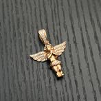 14k gouden engel hanger italy, Ophalen of Verzenden, Nieuw, Goud, Kruis of Symbool