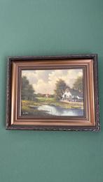 Van ast boerderij landschap, Antiek en Kunst, Kunst | Schilderijen | Klassiek, Ophalen of Verzenden