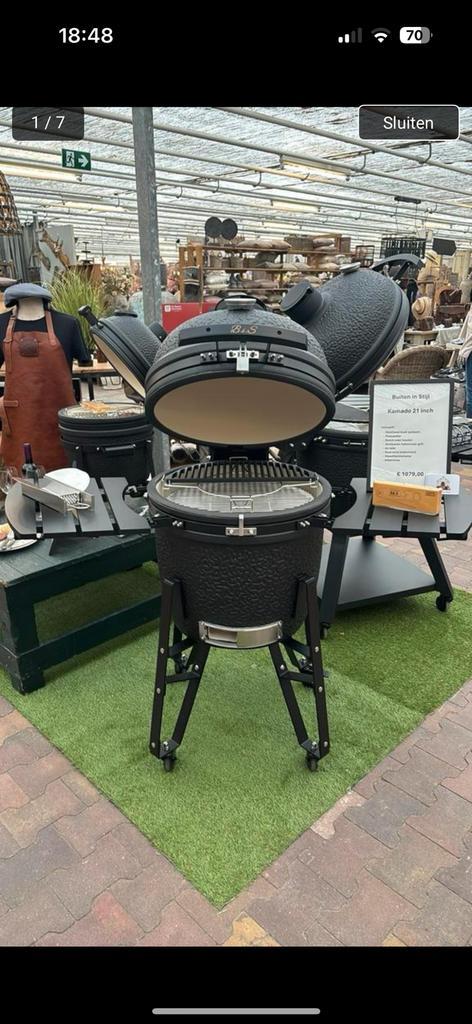 BiS kamado 21”, Tuin en Terras, Houtskoolbarbecues, Nieuw, Met accessoires, Ophalen