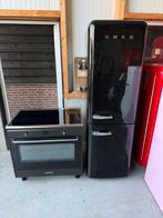 Smeg Fornuis met Inductie & Koelkast - Zwart, Witgoed en Apparatuur, Fornuizen, Gebruikt, 60 cm of meer, Grill, Energieklasse A of zuiniger
