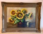 Schilderij zonnebloemen - Anton Muller, Antiek en Kunst, Ophalen of Verzenden