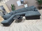ZGAN Ribstof Ribcord U-Bank / Hoekbank - Grijs - 365cm, Ophalen, Tweedehands, Tweedehands, Tweedehands