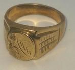 Vergulde Heren Zegelring - Maat 21, Sieraden, Tassen en Uiterlijk, Ringen, Overige materialen, 20 of groter, Heer, Nieuw