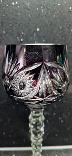 Boheems kristal wijnglazen 5 stuks, Antiek en Kunst, Antiek | Glas en Kristal, Ophalen of Verzenden