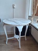 Mooie bijzettafel met marmer blad, Ophalen, Zo goed als nieuw, Rond, Minder dan 55 cm