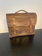 Prachtige Vintage leren design Kantoortas Schooltas Aktetas, Gebruikt, Bruin, Aktetas of Boekentas, Ophalen of Verzenden