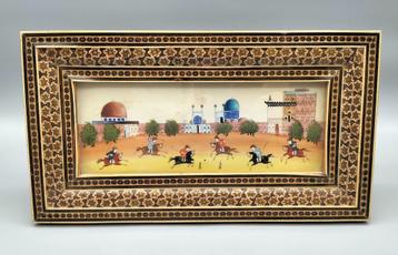 Miniatuur Perzisch schilderij- Suratgari - polo spelers beschikbaar voor biedingen
