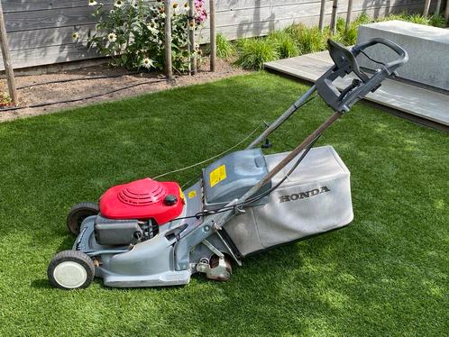 Honda HRB 475 Benzine Grasmaaier, Tuin en Terras, Grasmaaiers, Gebruikt, Benzine-grasmaaier, 40 t/m 49 cm, Cirkelmaaier, Opvangzak