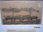 Het ROLSCHIP, UITVINDING van BAZIN< ingel. Gravure, Antiek en Kunst, Ophalen