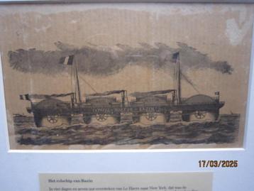 Het ROLSCHIP, UITVINDING van BAZIN< ingel. Gravure beschikbaar voor biedingen