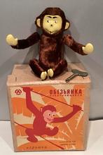 Vintage Russische opwindbare tuimel Aap,onbespeeld +doos,OVP, Antiek en Kunst, Antiek | Speelgoed, Ophalen