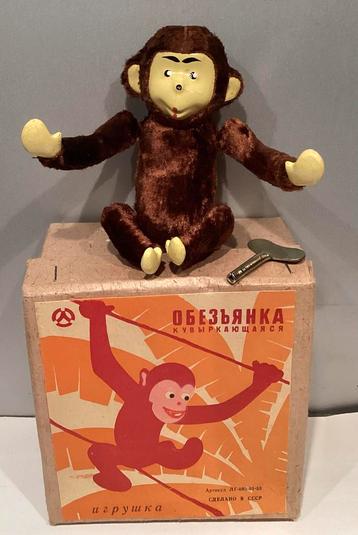 Vintage Russische opwindbare tuimel Aap,onbespeeld +doos,OVP beschikbaar voor biedingen