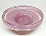 Mdina dikwandige glazen schaal met roze swirl, Malta., Antiek en Kunst, Antiek | Glas en Kristal, Ophalen of Verzenden