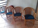 4 rotan stoelen., Huis en Inrichting, Stoelen, Ophalen, Zo goed als nieuw, Bruin
