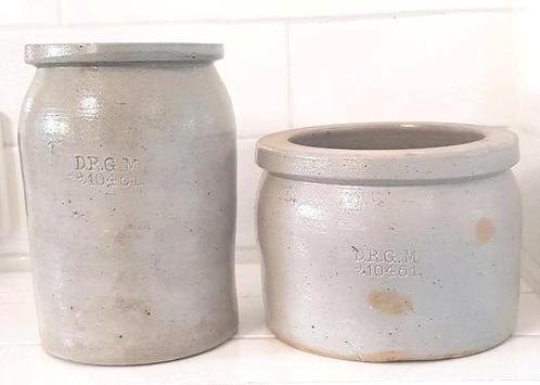 Krumeichs antieke grespotten, voorraadpotten D.R.G.M., Antiek en Kunst, Antiek | Keramiek en Aardewerk, Ophalen of Verzenden