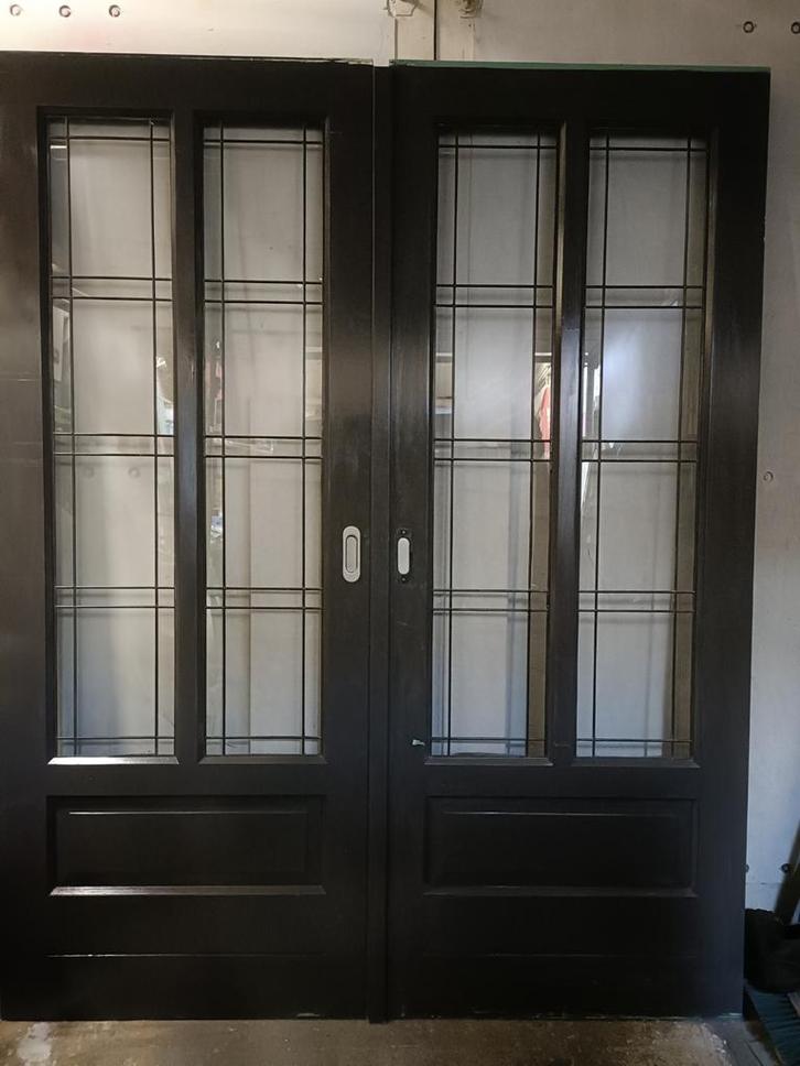 Glasinlood schuifdeuren   en-suite glasinlood, Doe-het-zelf en Verbouw, Deuren en Horren, Zo goed als nieuw, Binnendeur, 200 tot 215 cm