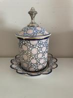 Art Nouveau koekjespot zilveren top, Antiek en Kunst, Antiek | Porselein, Ophalen of Verzenden