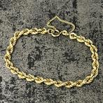 14k gouden armband rope schakel prachtig model, Ophalen of Verzenden, Zo goed als nieuw, Goud