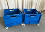 Twee sterke, blauwe speelgoedkisten op wieltjes, Ophalen, Zo goed als nieuw, Jongen of Meisje