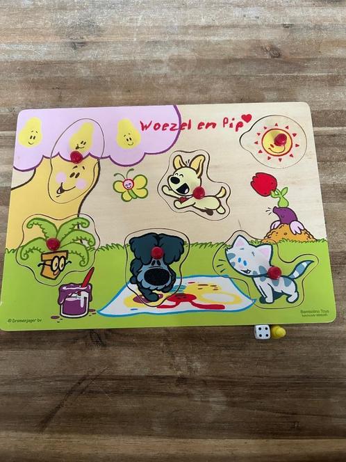 Woezel en Pip houten knopjespuzzel: schilderen in de tuin, Kinderen en Baby's, Speelgoed | Kinderpuzzels, Zo goed als nieuw, 6 maanden tot 2 jaar