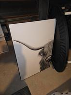 Schilderij met Schotse Hooglander, Ophalen, 100 tot 150 cm, Zo goed als nieuw, 75 tot 100 cm