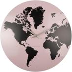Karlsson Wandklok World Map - Licht Roze - Ø39cm, Huis en Inrichting, Woonaccessoires | Klokken, Wandklok, -, -, Karlsson