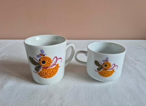 Vintage GDR Kahla kinderbekers, Huis en Inrichting, Keuken | Servies, Zo goed als nieuw, Kop(pen) en/of Schotel(s), Overige stijlen