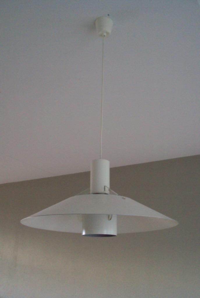 Nwe grote moderne witte metalen hanglamp eetkamer lamp 60 cm, Huis en Inrichting, Lampen | Hanglampen, Nieuw, 75 cm of meer, Metaal