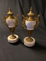 2 Antieke marmeren en bronzen vazen, Antiek en Kunst, Antiek | Vazen, Ophalen of Verzenden