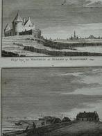 Gravure zicht op wachthuis Nollen Vlissingen, Spilman 1743, Antiek en Kunst, Kunst | Etsen en Gravures, Verzenden