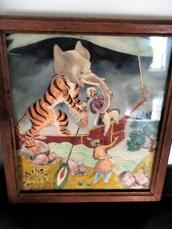 Linosnede 1001 nachten ingekleurd, Antiek en Kunst, Kunst | Litho's en Zeefdrukken, Ophalen of Verzenden