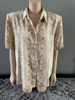 (M) ZGAN Blouse, beige/bruin/zwart, maat 44, Kleding | Dames, Blouses en Tunieken, Ophalen of Verzenden, Zo goed als nieuw, Maat 42/44 (L)