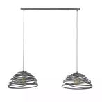 Hanglamp gedraaid staaldraad 50 cm grijs met 2 calex lampen, Huis en Inrichting, Lampen | Hanglampen, Overige materialen, Ophalen of Verzenden