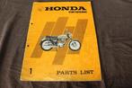 Honda CB125 B6 1974 motorcycle parts list CB125B6, Ophalen of Verzenden, Honda
