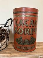 Groot oud blik van CACAO KORFF AMSTERDAM, Overige merken, Gebruikt, Ophalen of Verzenden, Koffie