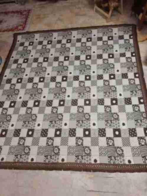 Grandfoulard woonkleed XXL bruin beige reversibel 270/245, Huis en Inrichting, Woonaccessoires | Plaids en Woondekens, Gebruikt
